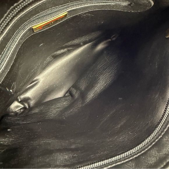 Talbots Vintage Chic Weave Handbag Black Leather Shoulder Bag‎ Braided Strap - Picture 7 of 13